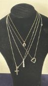 4 Sterling silver chains & pendants