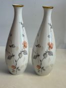 Pair of German Krister Rosenthal vases gold tops
