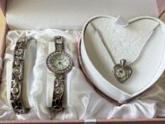 Ladies Limit wristwatch, bracelet & necklace set b