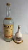 Bellâ€™s Scotch Whisky 8-Pint Bottle and 1981 Royal Wedding Bell Decanter