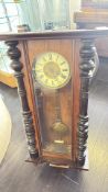 Victorian Vienna-style walnut wall regulator clock