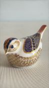 Royal crown derby goldcrest with gold stopper