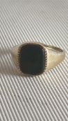 Gents 9ct gold on silver signet ring