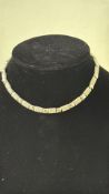 Trifari designer white metal necklace