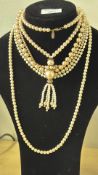 Collection of pearl necklaces