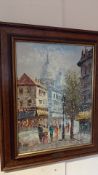Burnett, Paris Street Scene, oil on board