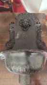 Cast iron lion-mask wall fountain, 79cm x 48cm