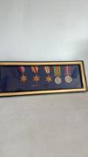 Framed military medal (Rare WWI bar)