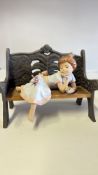 Nadal porcelain figure of girl on bench