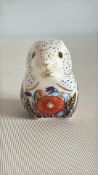 Royal crown derby Poppy mouse with gold stopper
