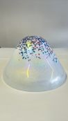 John Ditchfield Hand-blown iridescent confetti glass ceiling shade two body signed by John