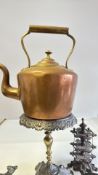 Group of copper kettle and cast-iron metalware, 5pcs