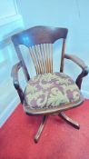 Early 20th-century oak swivel armchair