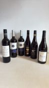Group of 6 bottles of red wine