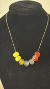 Silver necklace with 7 Murano & silver charms