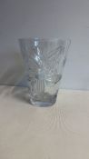 Hand-cut signed crystal floral vase