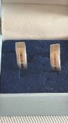 Boxed pair of 9ct White & yellow gold earrings