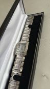 Boxed Gem's heavy silver & diamond wristwatch - 1