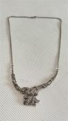 Boxed silver marcasite necklace
