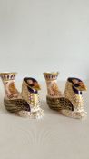Pair of Royal crown derby Mythical beats candle st