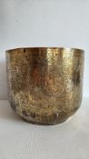 Brass large oriental plant pot