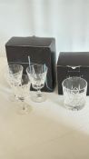 Stuart Crystal boxed set of 4 cut glass goblets and tumbler
