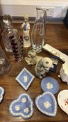 Mixed group of Nao figurine, Wedgwood jasperware, crystal and other ceramics