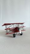Metal red baron aeroplane