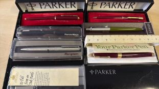 7 Boxed Parker pens