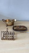 Group of English silver-plated tableware, Walker & Hall and others