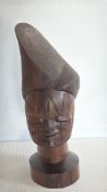 Signed African Hardwood Bust 
