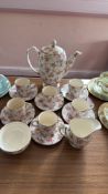 Royal Winton floral chintz 15-piece porcelain coffee service