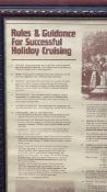 Framed humorous poster â€œRules & Guidance for Successful Holiday Cruisingâ€