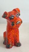 Anita Harris terrier dog signed in gold