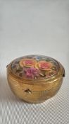 Brass & floral powder compact