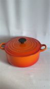 Le Creuset Flame 20 cm Cast-Iron Casserole with Lid