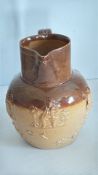 Relief-moulded stoneware hunting jug
