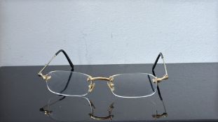 Pair of Mont Blanc glasses with yellow metal frame