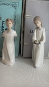 Pair of Lladro porcelain child figures