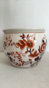 Oriental hand painted & enamel plant pot