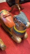 Painted wooden rocking ram ride-on toy