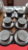 Hornsea Contrasta Vitramic Coffee Cups & Saucers, Set of 6