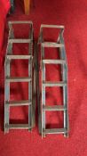 Pair of steel car service ramps