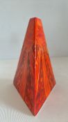 Anita Harris pyramid shaped vaae deco rays signed