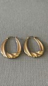 Pair of 9ct Gold hoop earrings Weight 2.1g