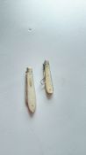 Silver Sheffield fruit knife & silver button hook