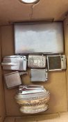 Collection of cigarette lighters & vesta cases