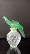 Lalique for Nina Ricci ‘L’Air du Temps’ clear glass perfume bottle, spiral body, with green