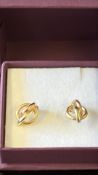 9ct three tone gold earrings