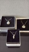 3 Silver chains & pendants